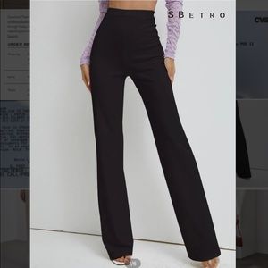 Black straight leg trousers